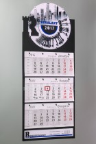 Квартальный настенный календарь с уникальной констукцией без использования пружины
