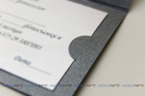 Подарочныйсертификат из текстурной (дизайнерской) бумаги с вкладышем, биговка, высечка